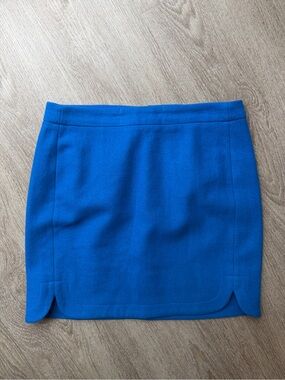 J. Crew Wool Mini Skirt Blue